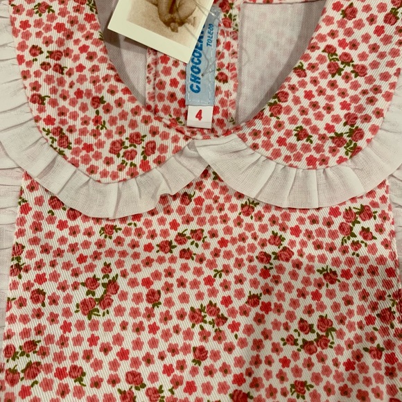 Beautiful New Classic Girl Dress in 100% Cotton. With cotton lining.Size:0,4,6 - Picture 6 of 10